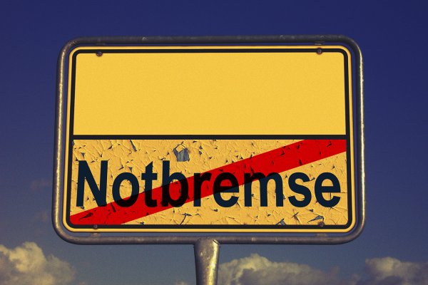 Ende der Notbremse, Ortsausgangsschild, Covid-19